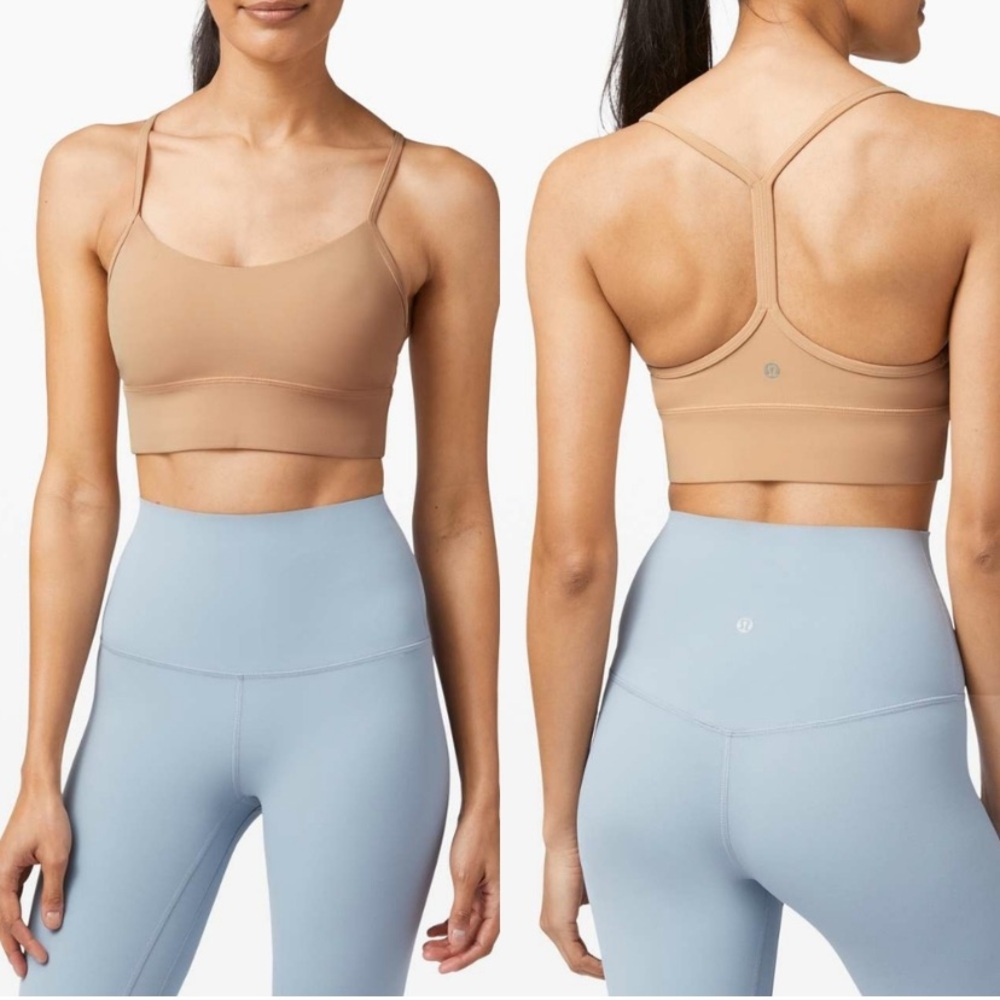 Lululemon Flow Y Bra Long Line Nulu *Light Support, B/C Cup Beech Wood